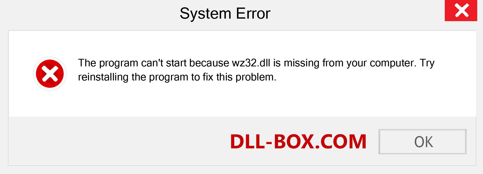  wz32.dll file is missing?. Download for Windows 7, 8, 10 - Fix  wz32 dll Missing Error on Windows, photos, images